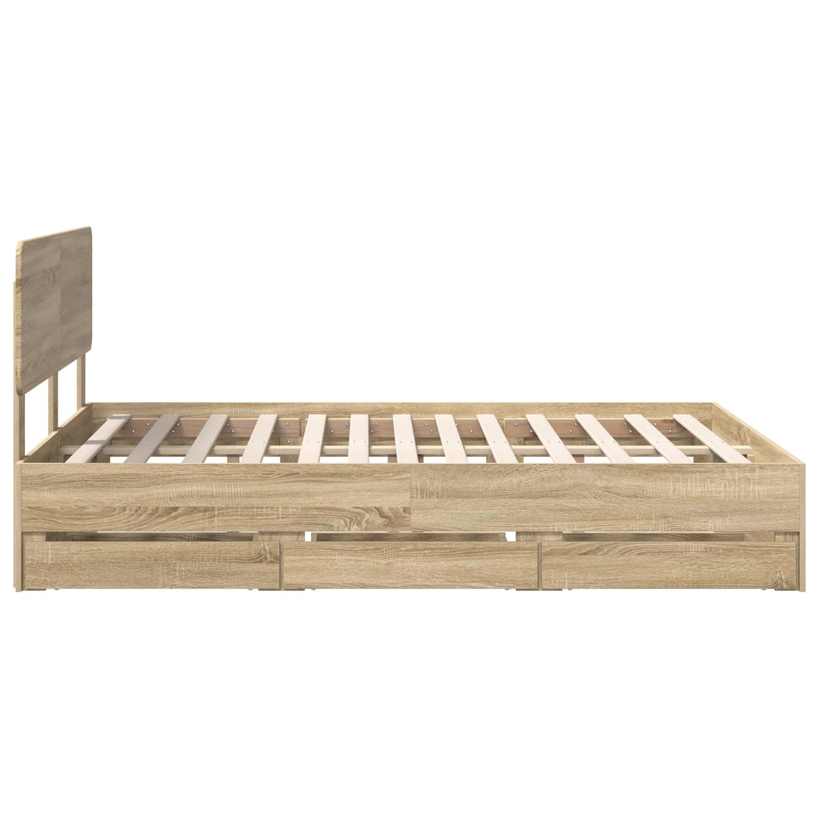 Bedframe met lade Sonoma Eiken 160 x 200 cm Geconstrueerd hout is nu te koop bij PeponiXL, paradijselijk wonen!