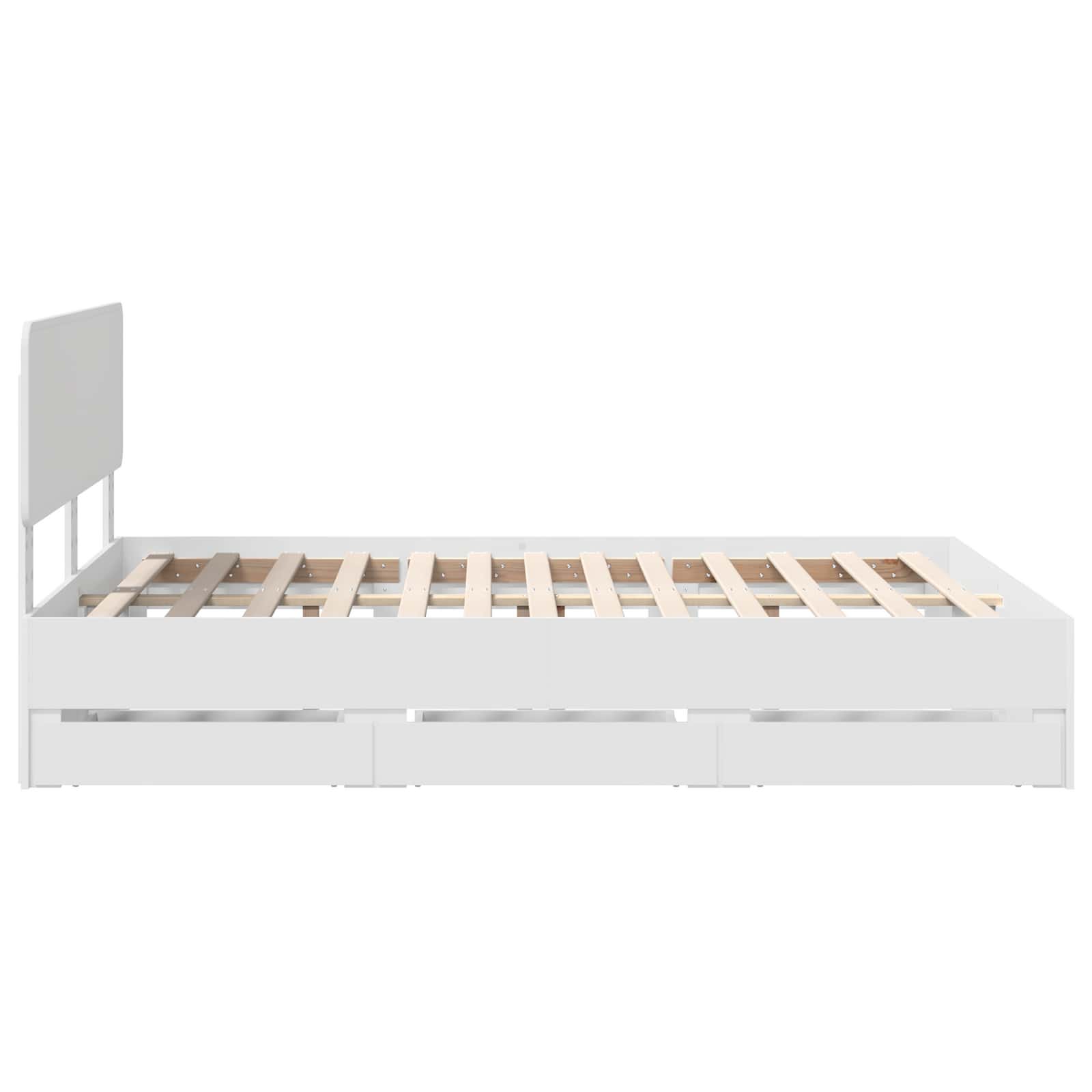 Bedframe met lade Wit 150 x 200 cm Geconstrueerd hout is nu te koop bij PeponiXL, paradijselijk wonen!