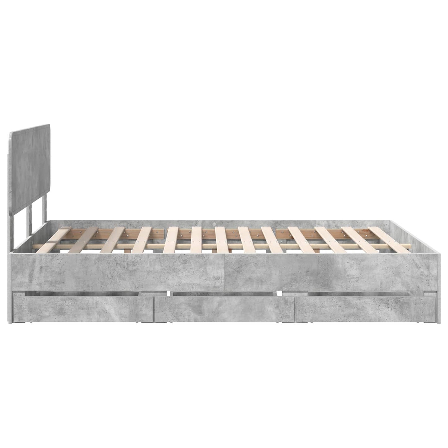 Bedframe met lade Beton Grijs 150 x 200 cm Geconstrueerd hout is nu te koop bij PeponiXL, paradijselijk wonen!