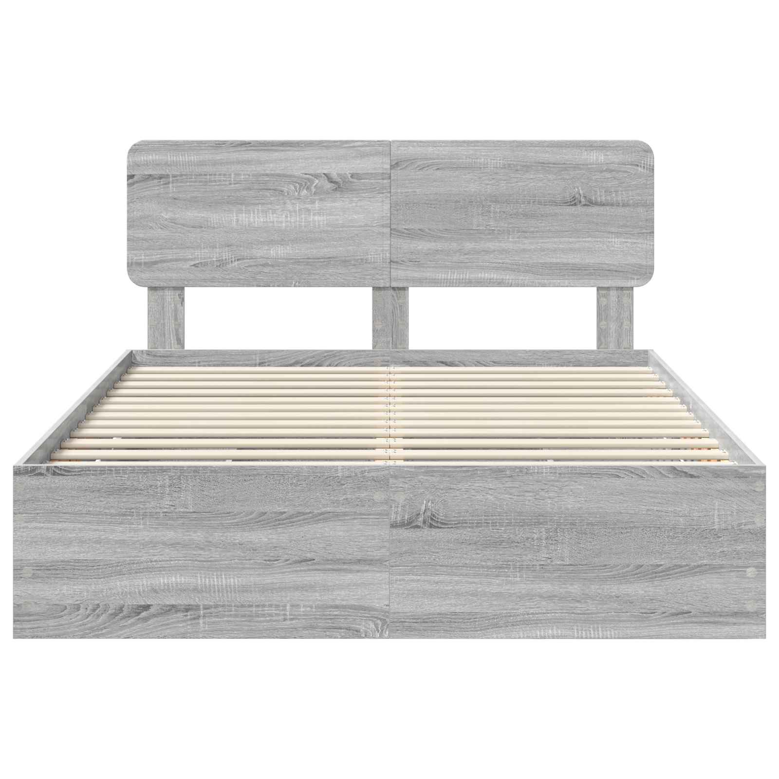 Bedframe met lade Grijze Sonoma 150 x 200 cm Geconstrueerd hout is nu te koop bij PeponiXL, paradijselijk wonen!