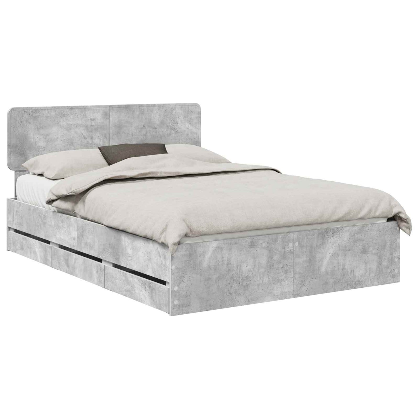 Bedframe met lade Beton Grijs 140 x 200 cm Geconstrueerd hout is nu te koop bij PeponiXL, paradijselijk wonen!