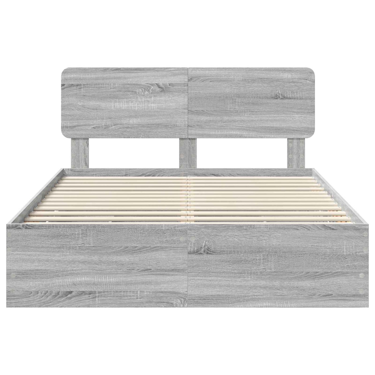 Bedframe met lade Grijze Sonoma 140 x 200 cm Geconstrueerd hout is nu te koop bij PeponiXL, paradijselijk wonen!