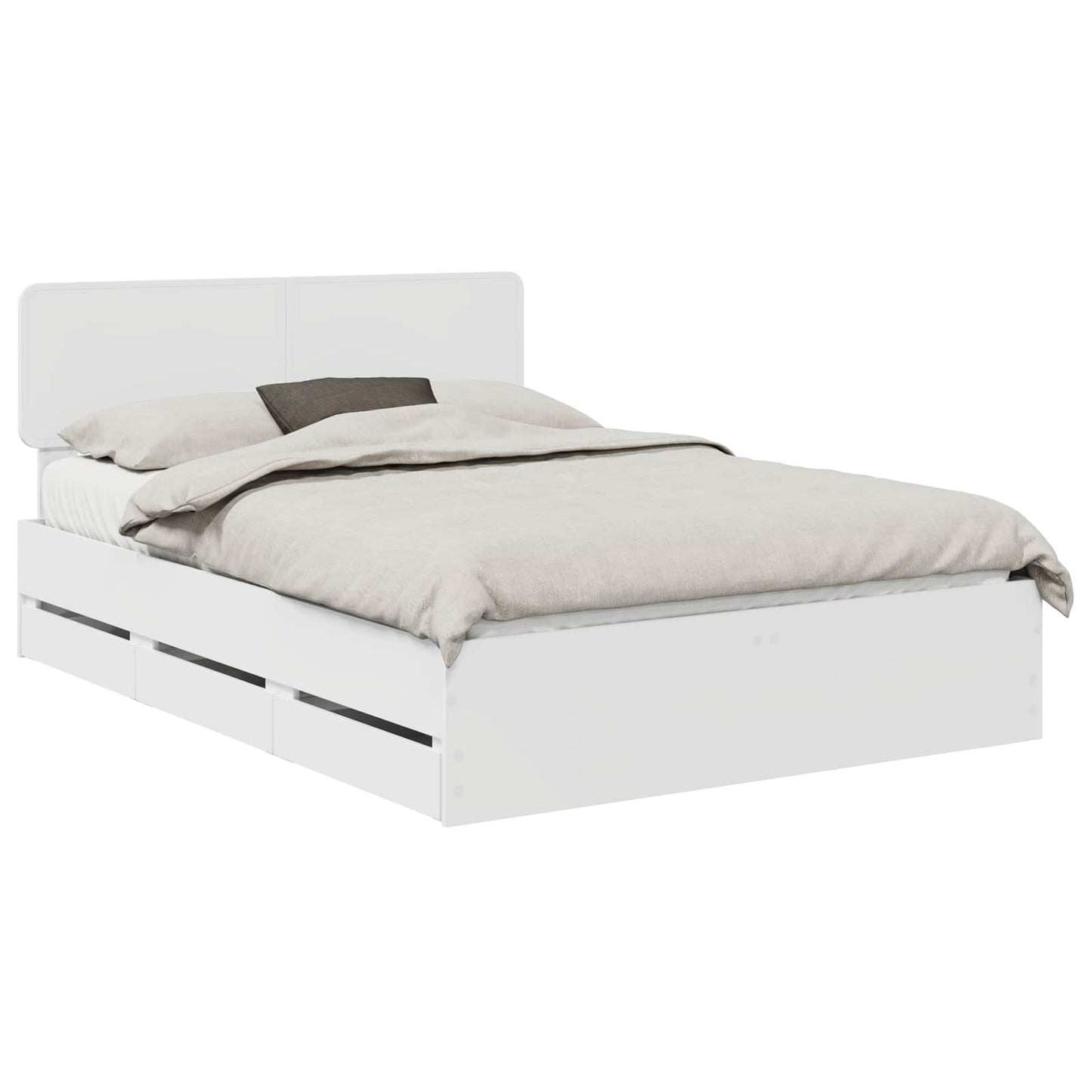 Bedframe met lade Wit 140 x 190 cm Geconstrueerd hout is nu te koop bij PeponiXL, paradijselijk wonen!