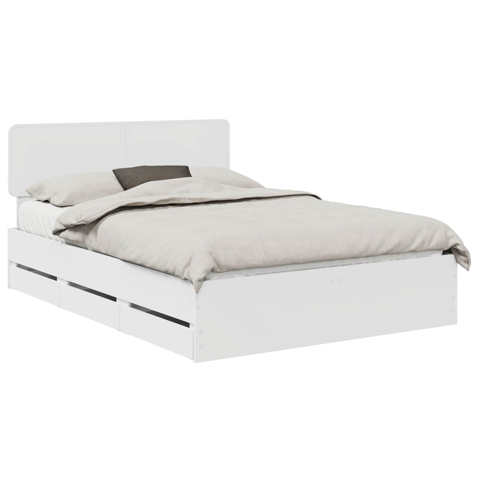Bedframe met lade Wit 140 x 190 cm Geconstrueerd hout is nu te koop bij PeponiXL, paradijselijk wonen!