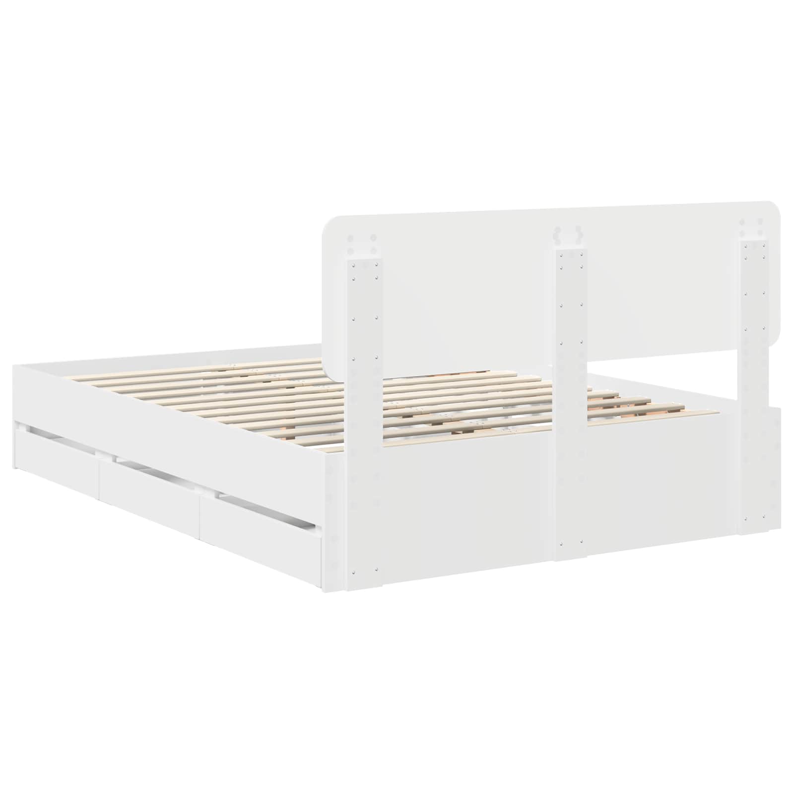 Bedframe met lade Wit 140 x 190 cm Geconstrueerd hout is nu te koop bij PeponiXL, paradijselijk wonen!
