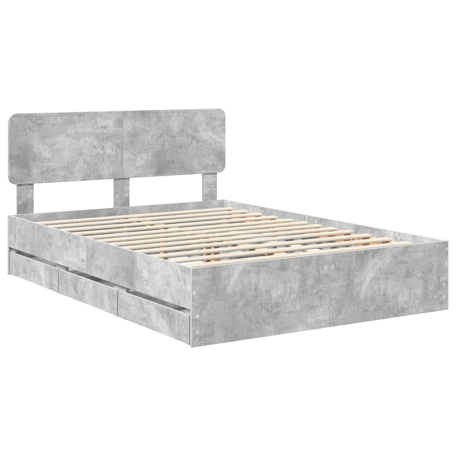 Bedframe met lade Beton Grijs 140 x 190 cm Geconstrueerd hout is nu te koop bij PeponiXL, paradijselijk wonen!