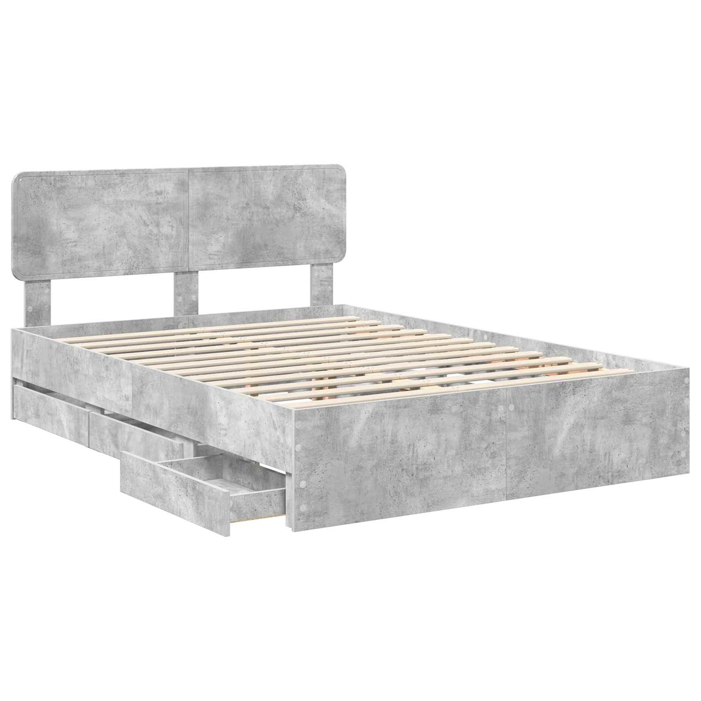 Bedframe met lade Beton Grijs 140 x 190 cm Geconstrueerd hout is nu te koop bij PeponiXL, paradijselijk wonen!
