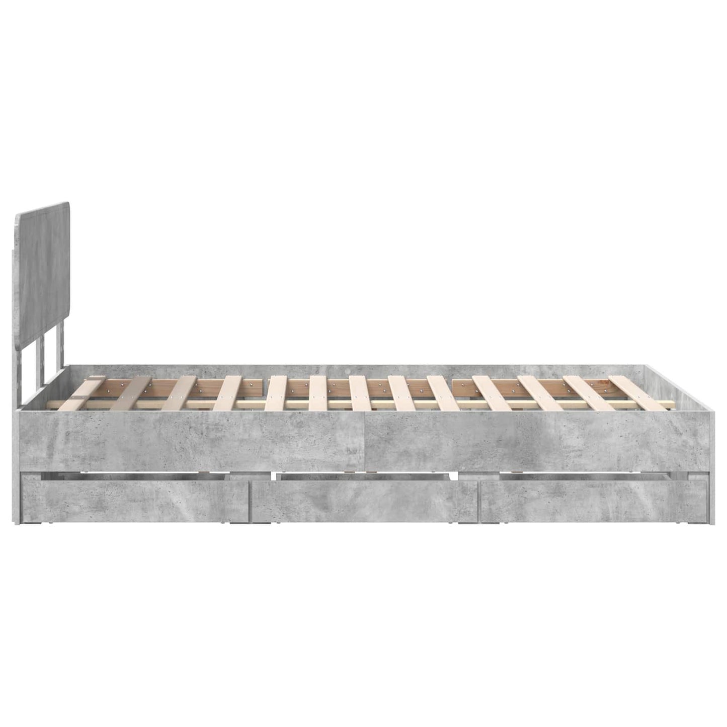 Bedframe met lade Beton Grijs 135 x 190 cm Geconstrueerd hout is nu te koop bij PeponiXL, paradijselijk wonen!