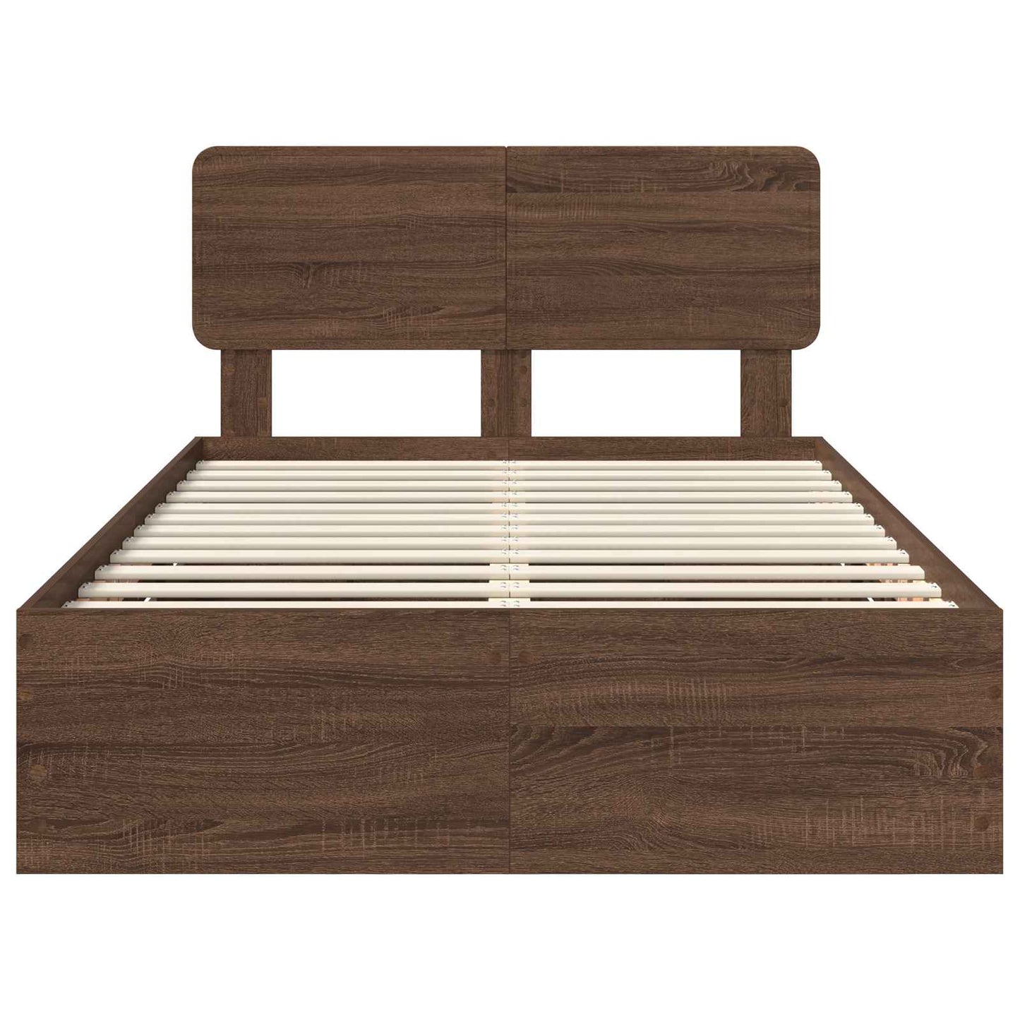 Bedframe met lade Bruine eik 135 x 190 cm Geconstrueerd hout is nu te koop bij PeponiXL, paradijselijk wonen!