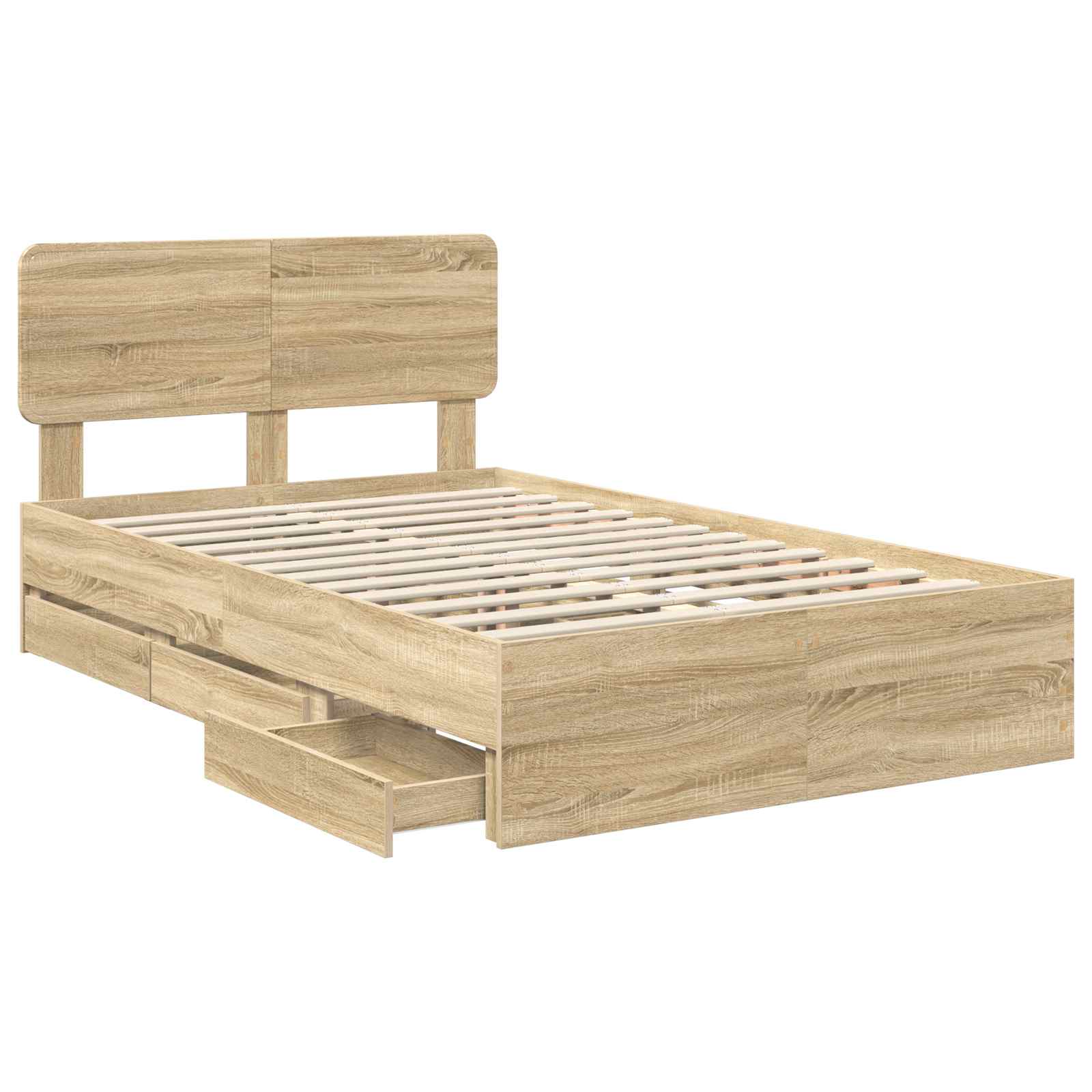 Bedframe met lade Sonoma Eiken 120 x 200 cm Geconstrueerd hout is nu te koop bij PeponiXL, paradijselijk wonen!