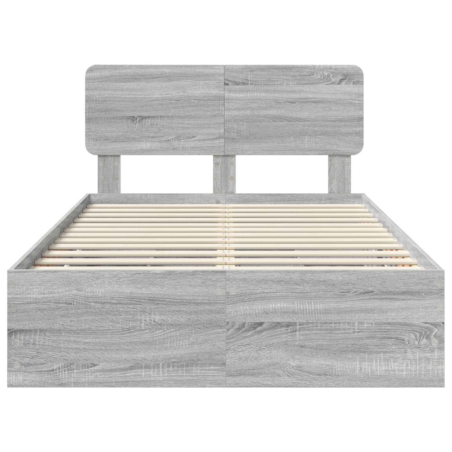 Bedframe met lade Grijze Sonoma 120 x 190 cm Geconstrueerd hout is nu te koop bij PeponiXL, paradijselijk wonen!