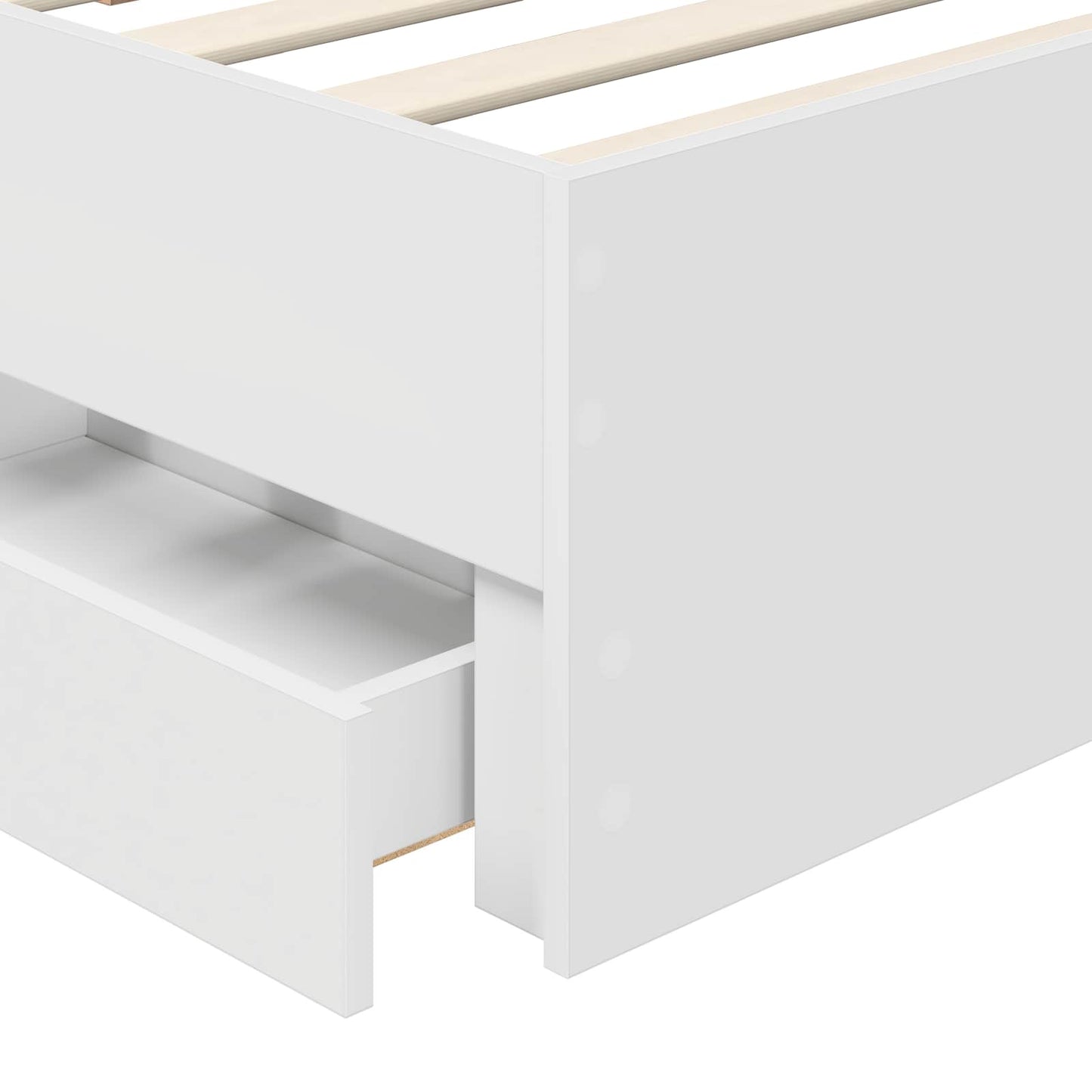 Bedframe met lade Wit 100 x 200 cm Geconstrueerd hout is nu te koop bij PeponiXL, paradijselijk wonen!