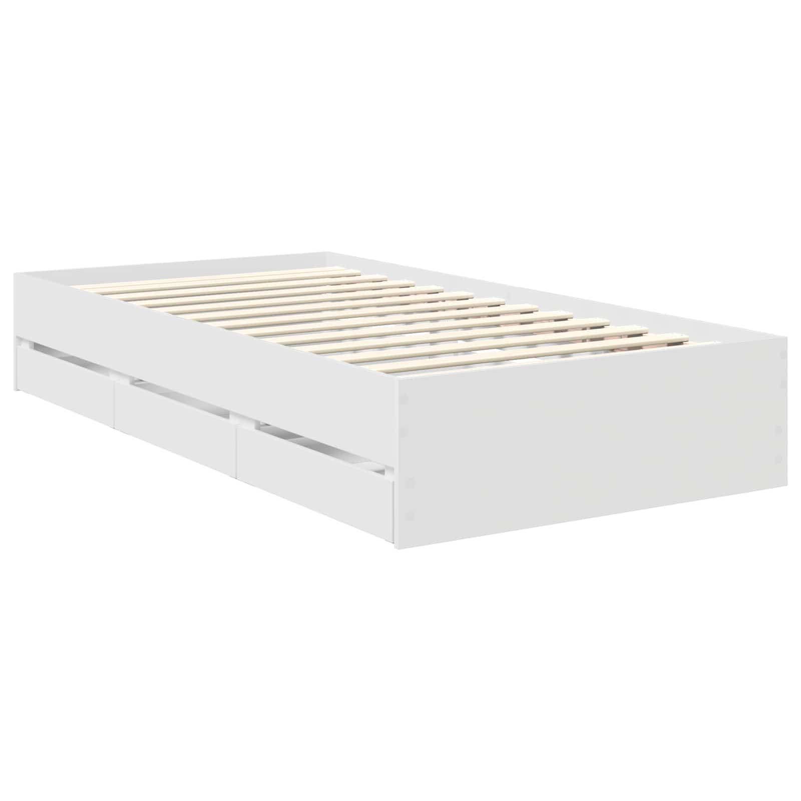 Bedframe met lade Wit 100 x 200 cm Geconstrueerd hout is nu te koop bij PeponiXL, paradijselijk wonen!