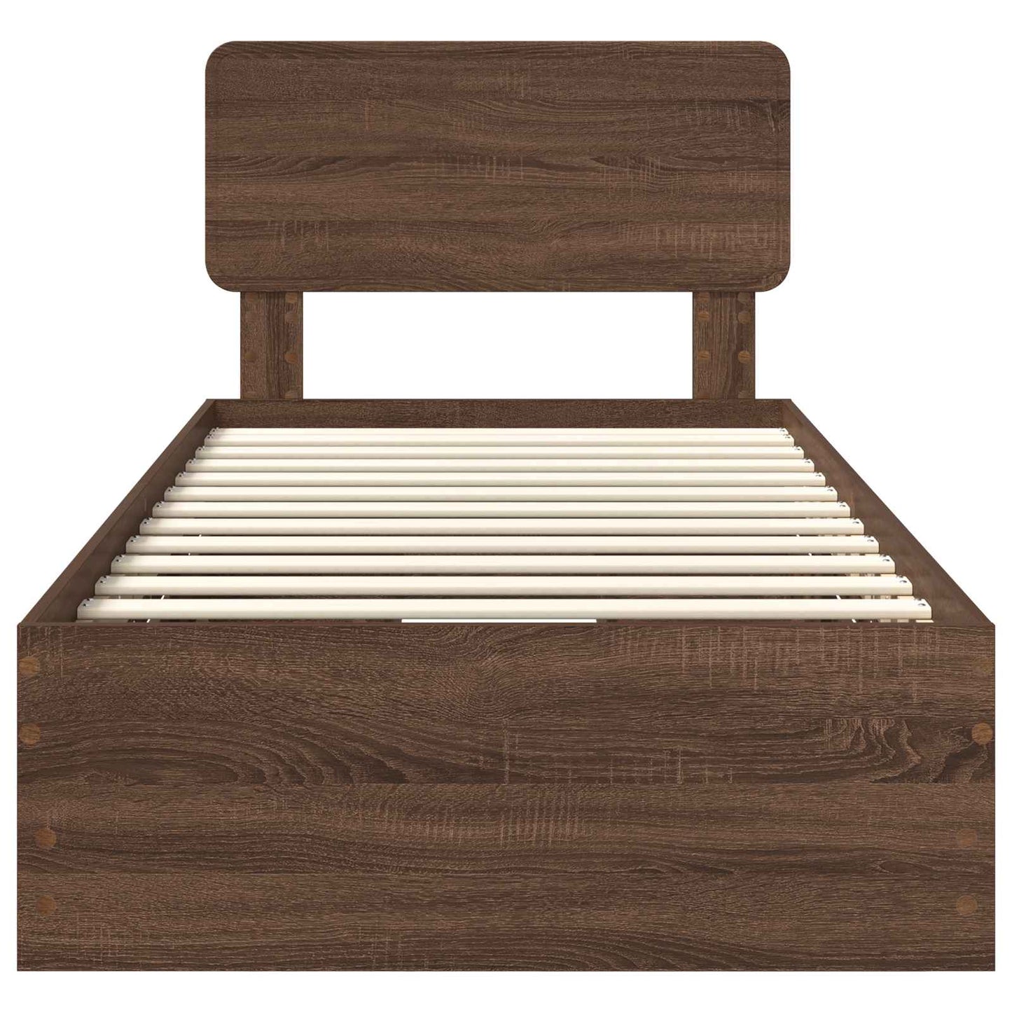 Bedframe met lade Bruine eik 100 x 200 cm Geconstrueerd hout is nu te koop bij PeponiXL, paradijselijk wonen!