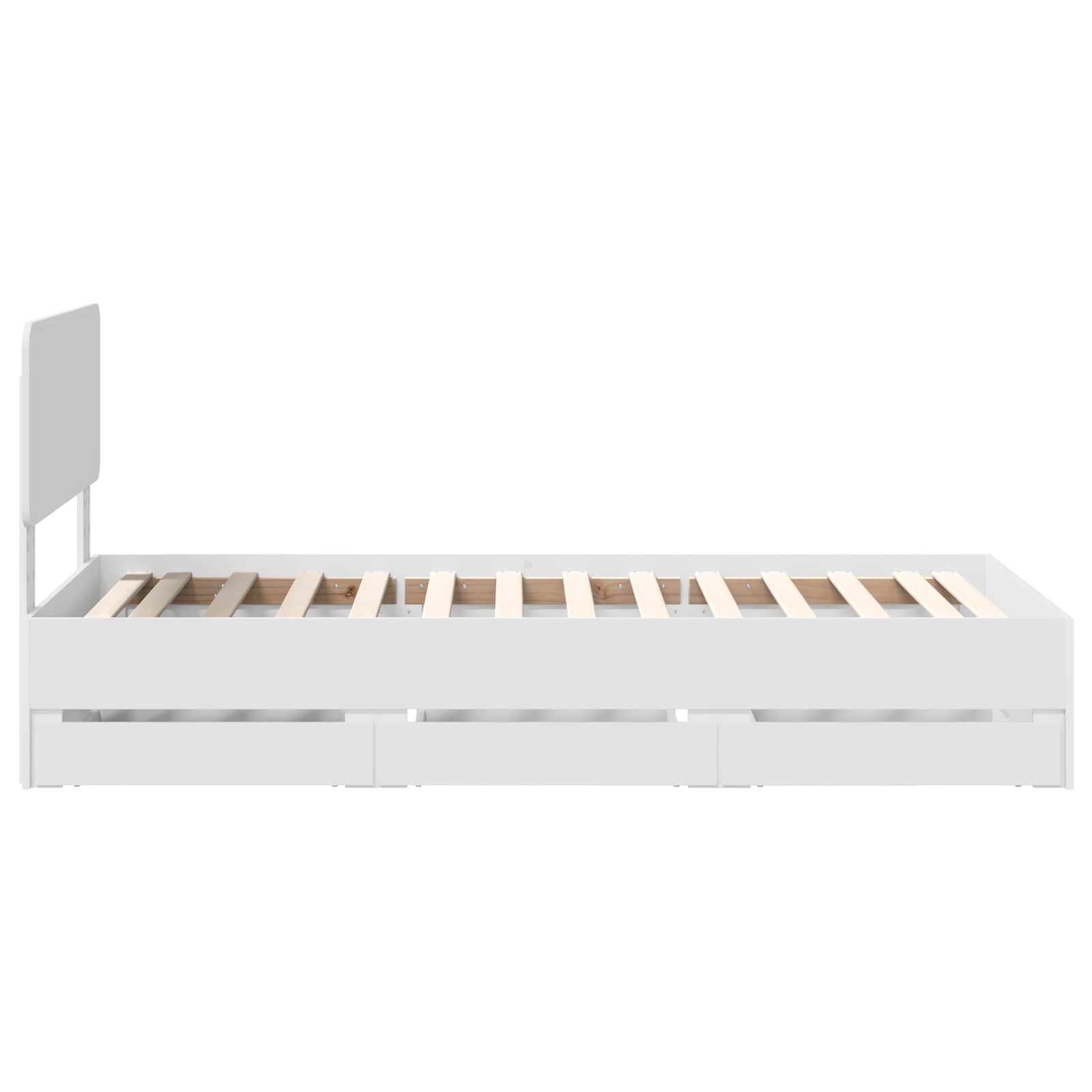 Bedframe met lade met opslag Wit 90 x 200 cm Geconstrueerd hout is nu te koop bij PeponiXL, paradijselijk wonen!