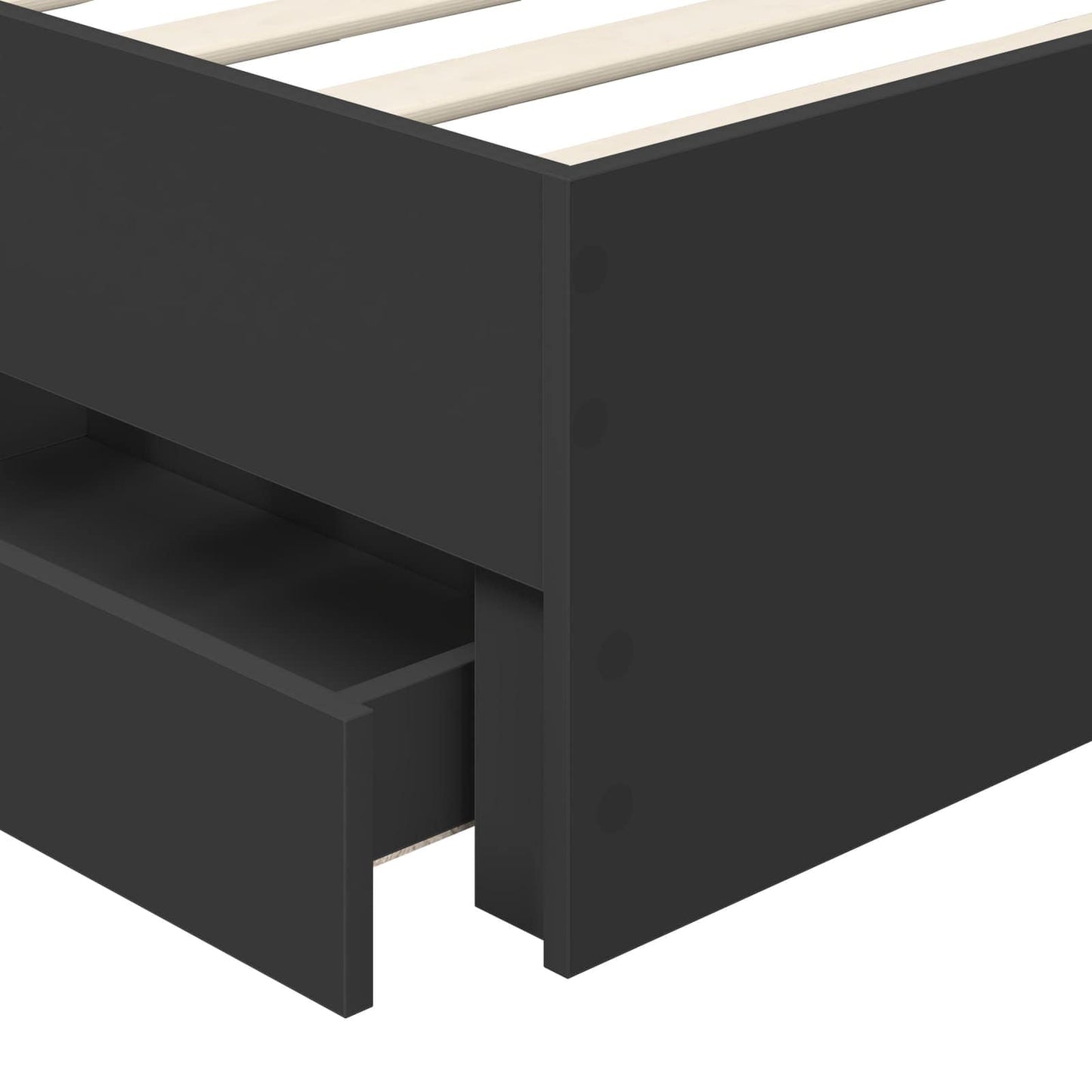 Bedframe met lade Zwart 90 x 200 cm Geconstrueerd hout is nu te koop bij PeponiXL, paradijselijk wonen!