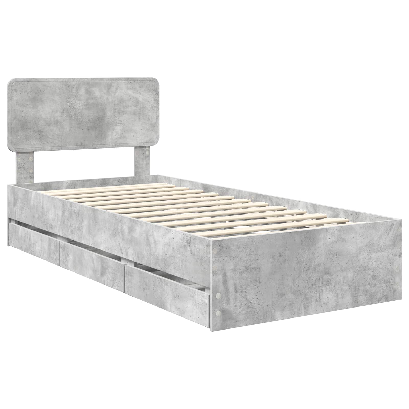 Bedframe met lade Beton Grijs 90 x 190 cm Geconstrueerd hout is nu te koop bij PeponiXL, paradijselijk wonen!