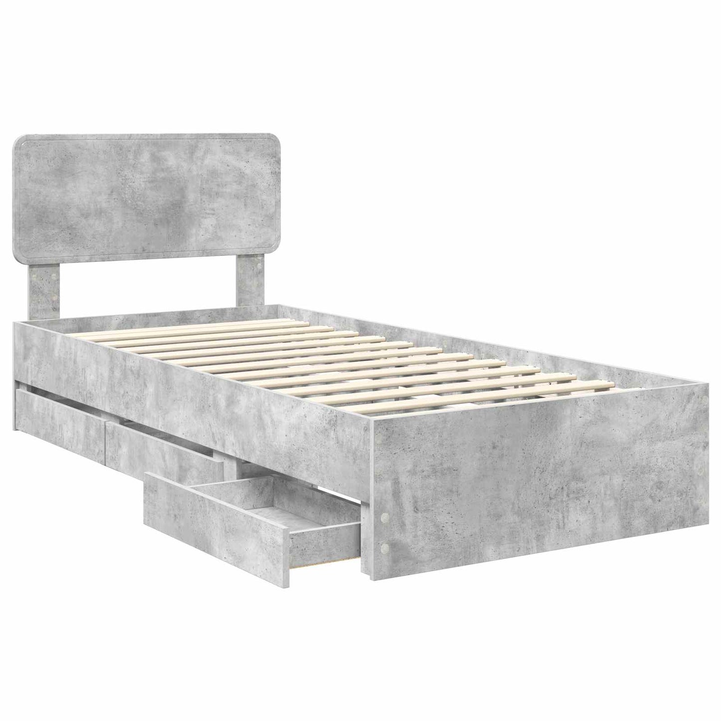Bedframe met lade Beton Grijs 90 x 190 cm Geconstrueerd hout is nu te koop bij PeponiXL, paradijselijk wonen!
