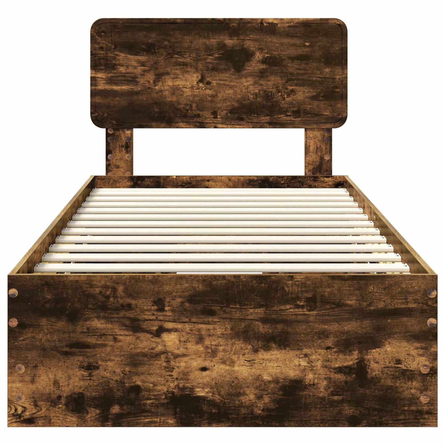 Bedframe met lade Gerookte Eik 90 x 190 cm Geconstrueerd hout is nu te koop bij PeponiXL, paradijselijk wonen!