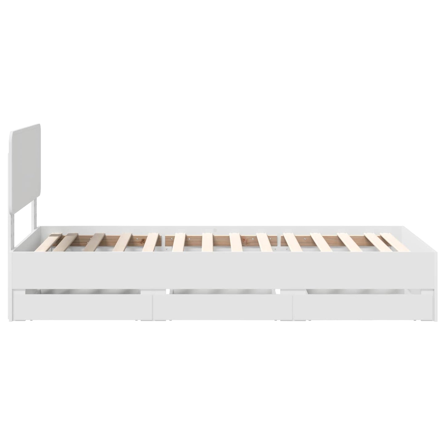 Bedframe met lade met opslag Wit 75 x 190 cm Geconstrueerd hout is nu te koop bij PeponiXL, paradijselijk wonen!