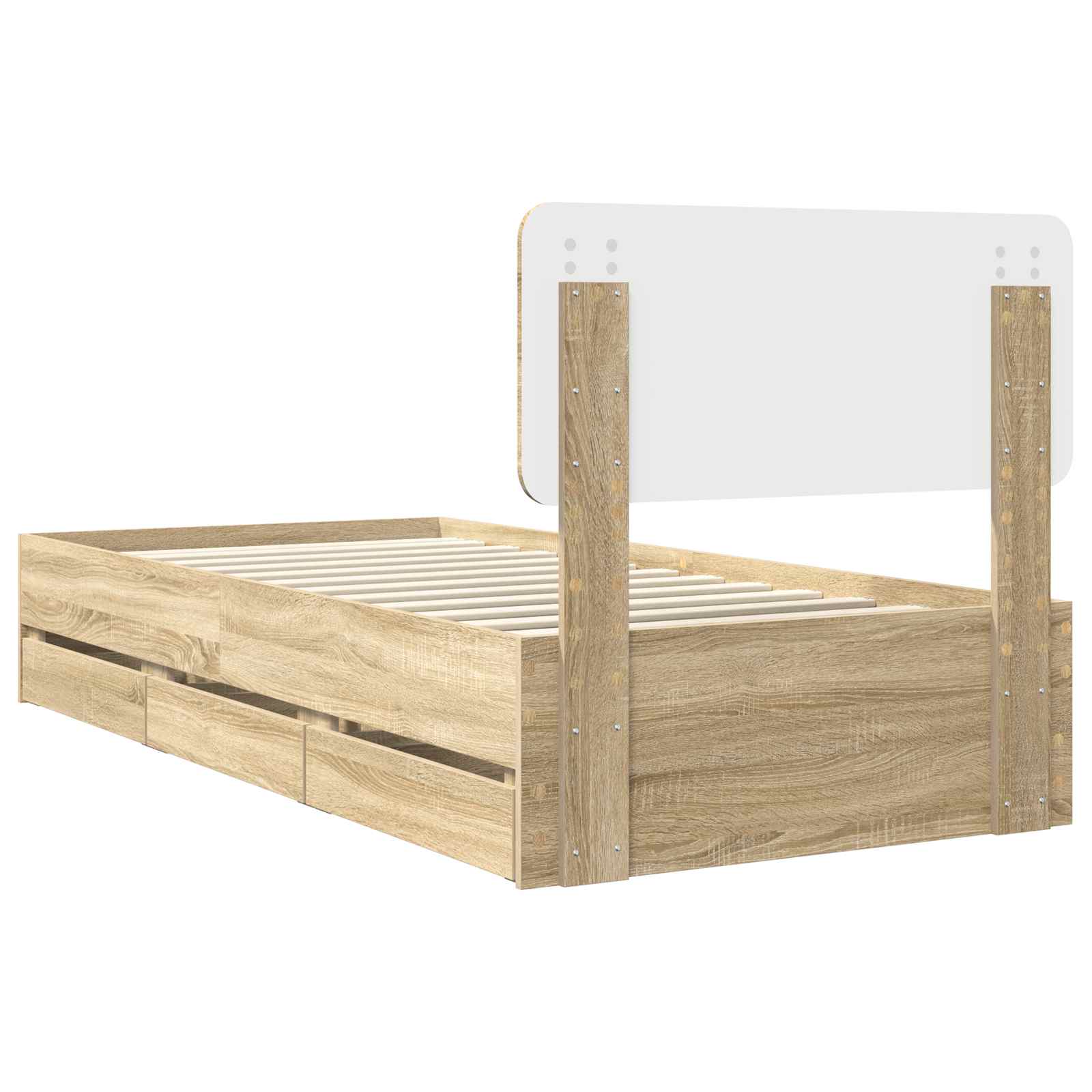 Bedframe met lade Sonoma Eiken 75 x 190 cm Geconstrueerd hout is nu te koop bij PeponiXL, paradijselijk wonen!