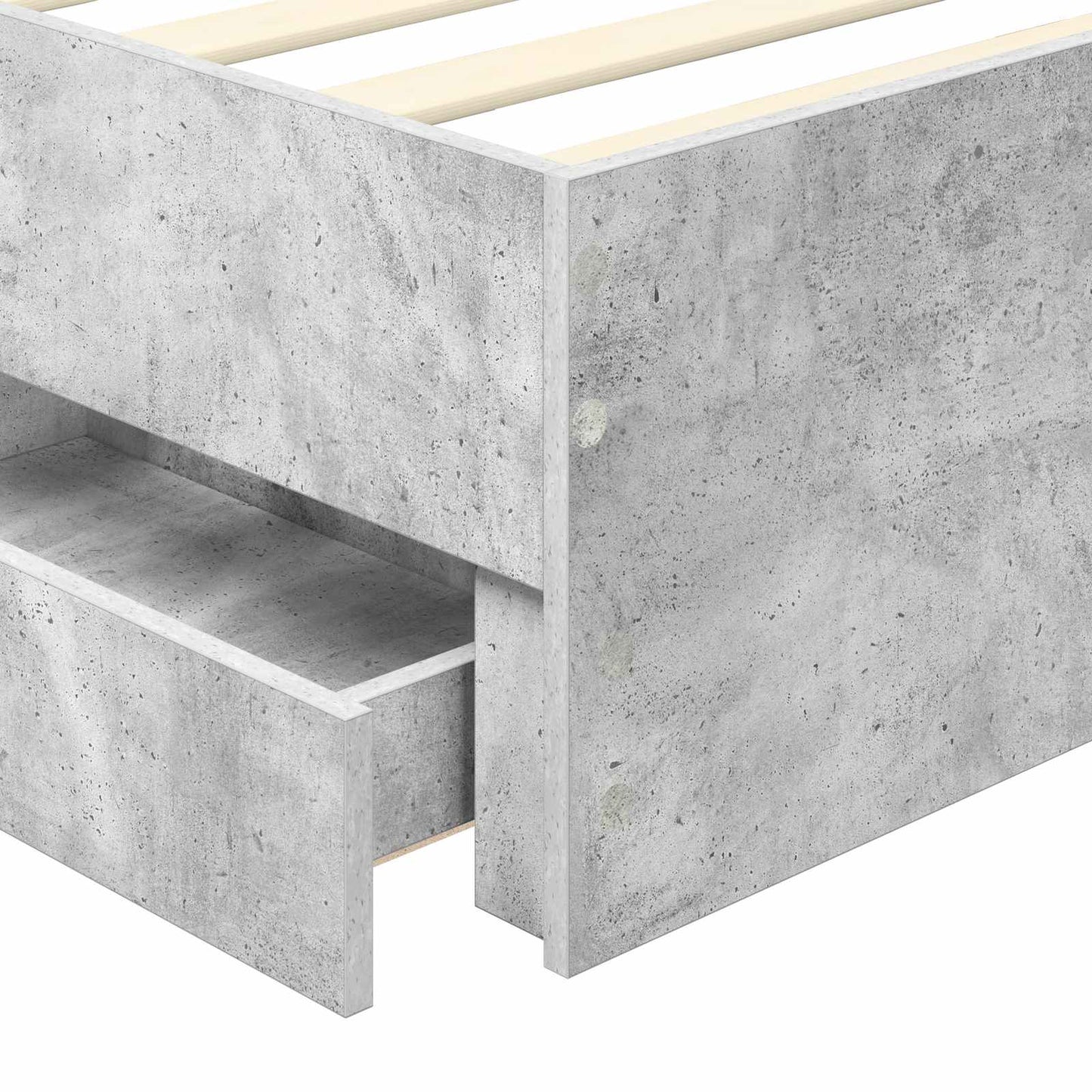 Bedframe met lade Beton Grijs 75 x 190 cm Geconstrueerd hout is nu te koop bij PeponiXL, paradijselijk wonen!