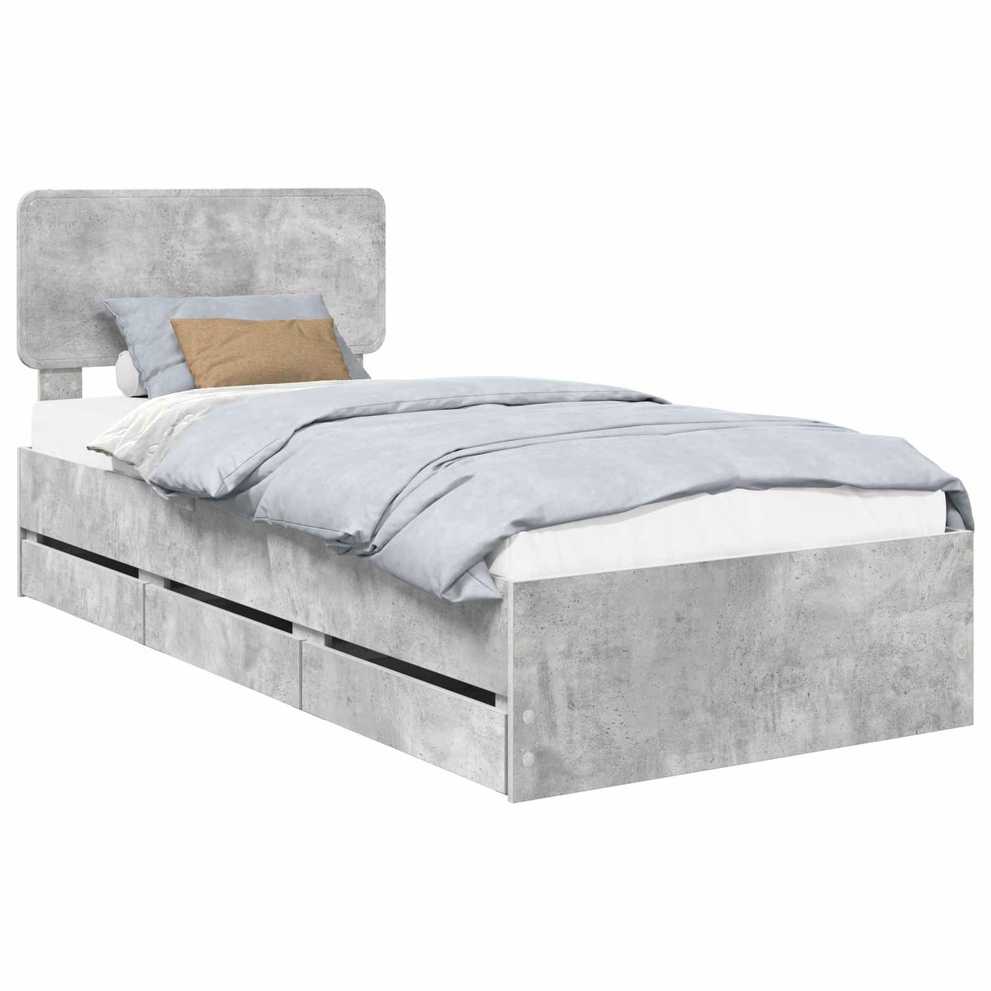 Bedframe met lade Beton Grijs 75 x 190 cm Geconstrueerd hout is nu te koop bij PeponiXL, paradijselijk wonen!