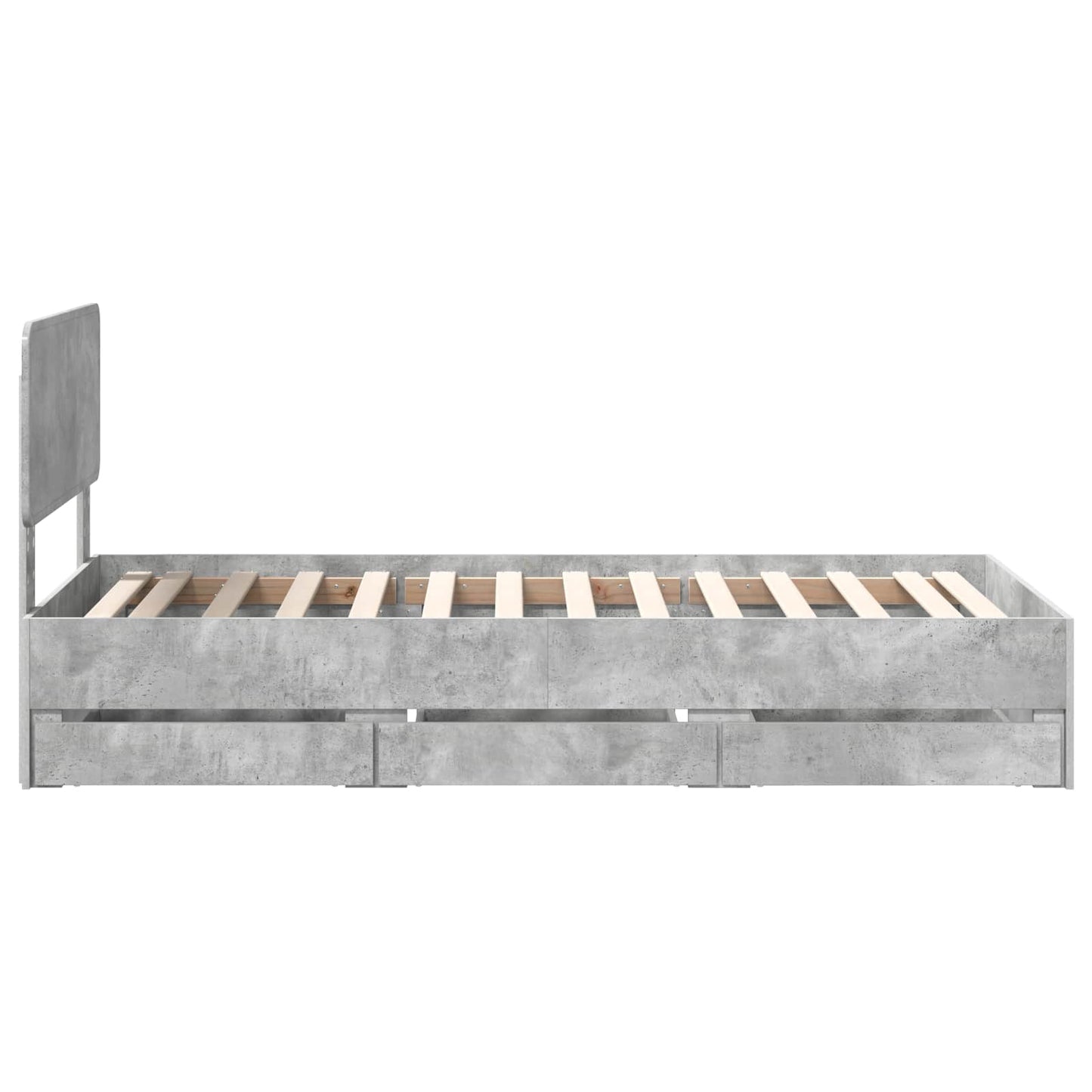 Bedframe met lade Beton Grijs 75 x 190 cm Geconstrueerd hout is nu te koop bij PeponiXL, paradijselijk wonen!