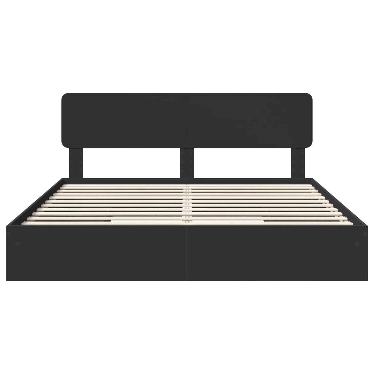 Opslag bed met hoofdeinde Zwart 200 x 200 cm Bewerkt hout is nu te koop bij PeponiXL, paradijselijk wonen!