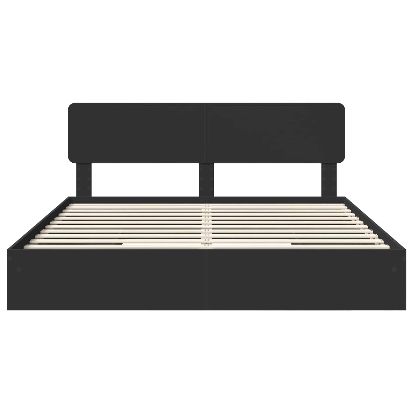 Opslag bed met hoofdeinde Zwart 200 x 200 cm Bewerkt hout is nu te koop bij PeponiXL, paradijselijk wonen!