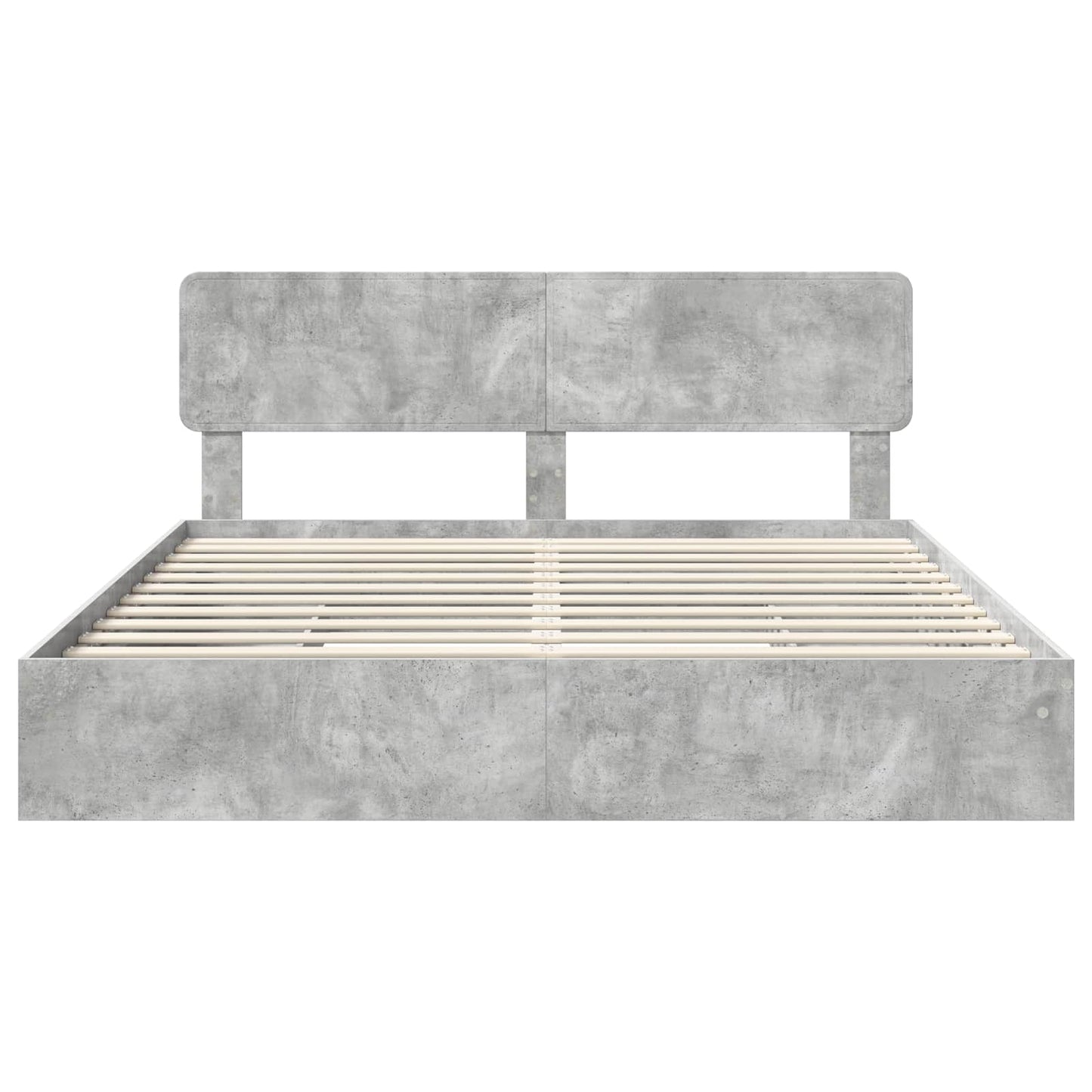 Opslag bed met hoofdeinde Beton Grijs 200 x 200 cm Bewerkt hout is nu te koop bij PeponiXL, paradijselijk wonen!