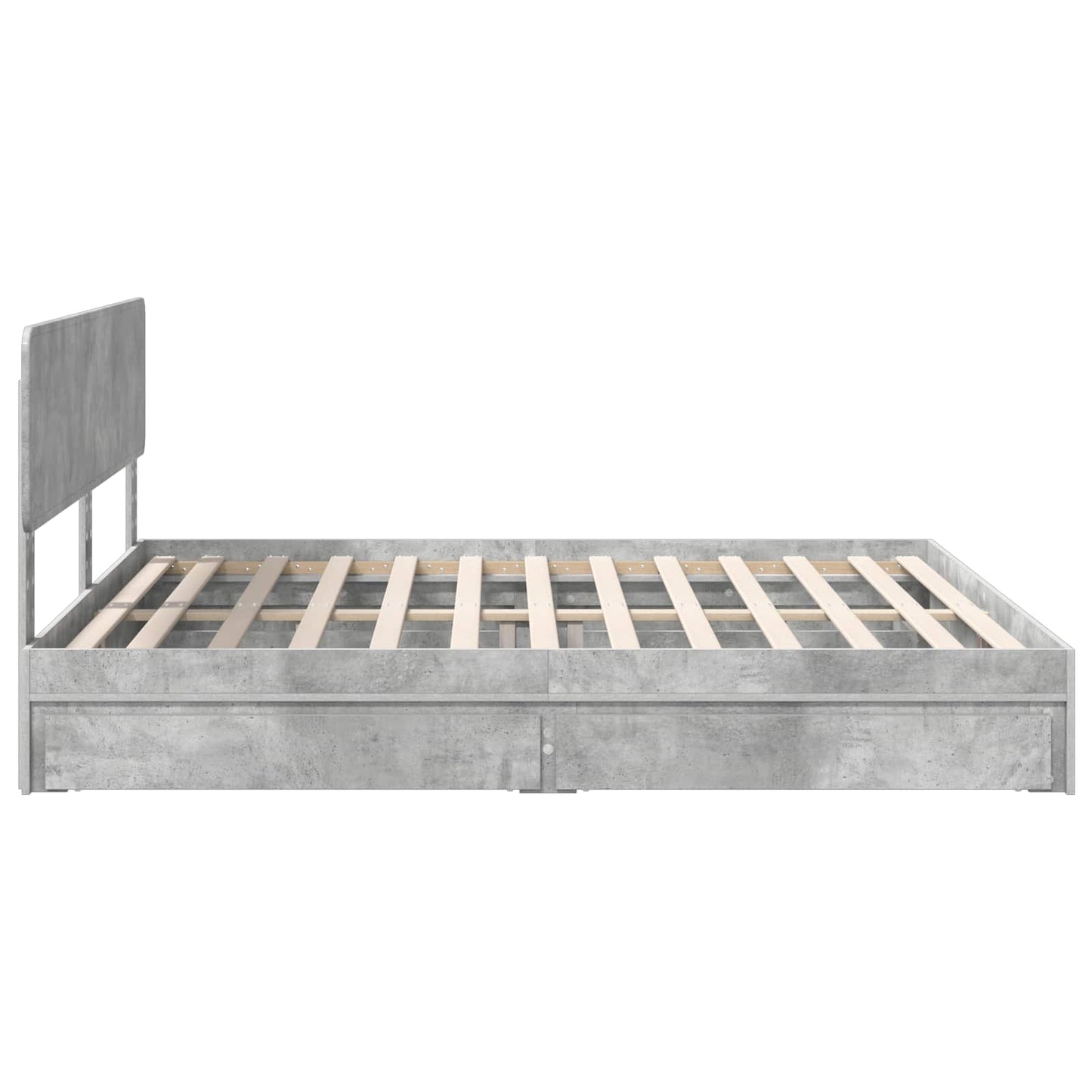 Opslag bed met hoofdeinde Beton Grijs 200 x 200 cm Bewerkt hout is nu te koop bij PeponiXL, paradijselijk wonen!