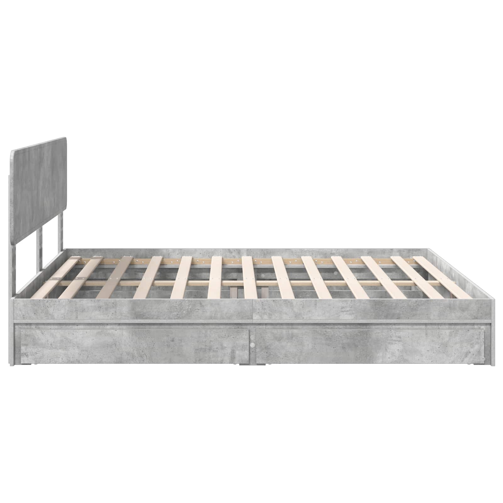 Opslag bed met hoofdeinde Beton Grijs 200 x 200 cm Bewerkt hout is nu te koop bij PeponiXL, paradijselijk wonen!