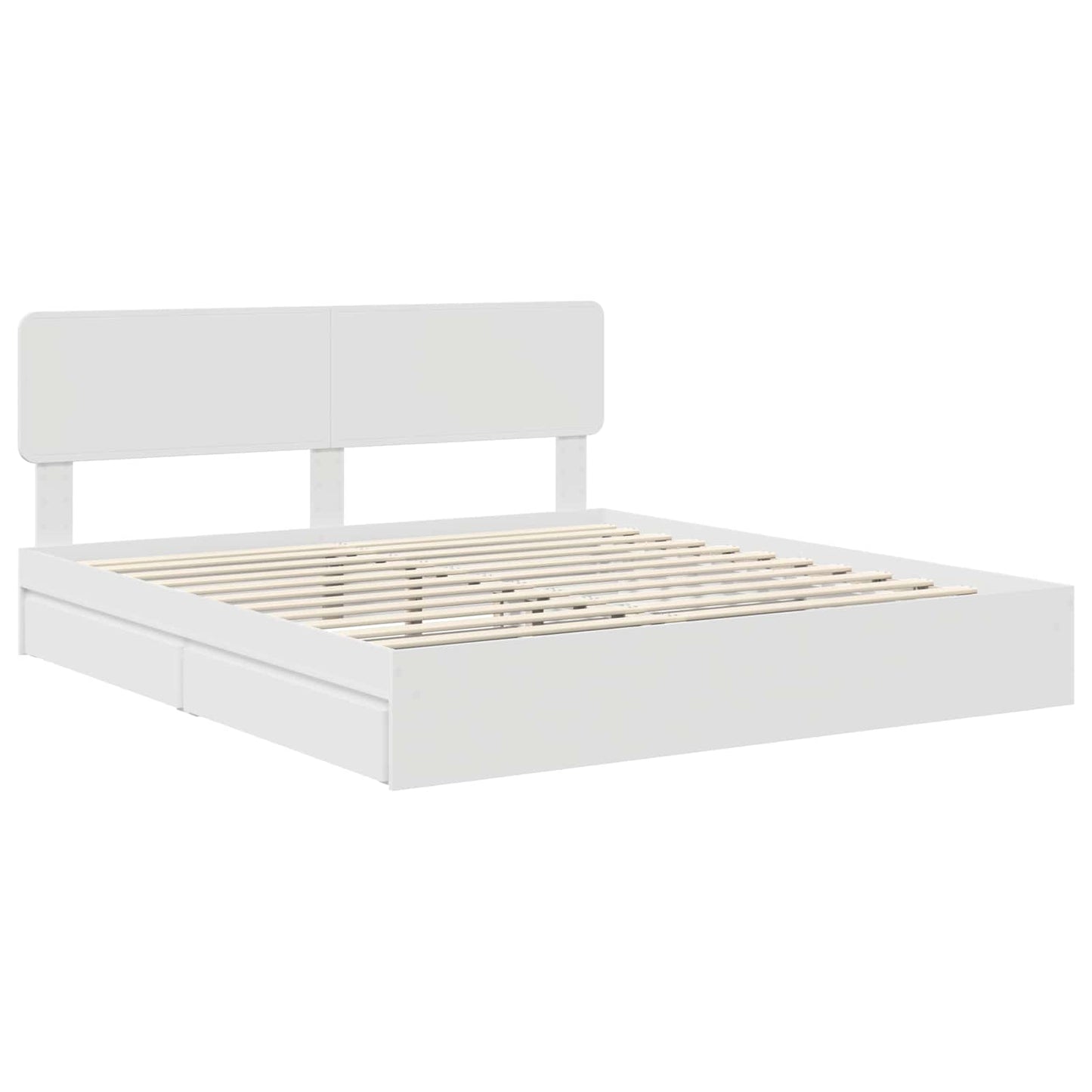 Opslag bed met hoofdeinde Wit 180 x 200 cm Bewerkt hout is nu te koop bij PeponiXL, paradijselijk wonen!