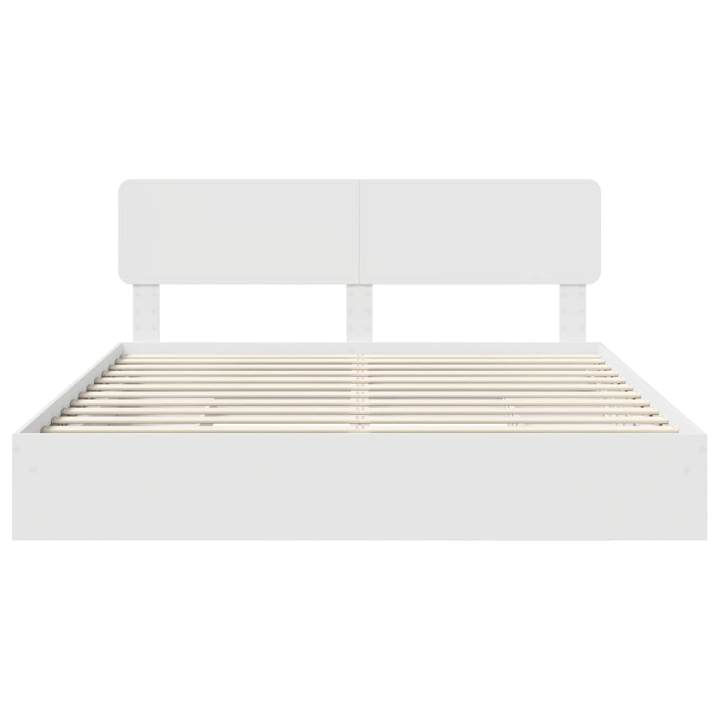 Opslag bed met hoofdeinde Wit 180 x 200 cm Bewerkt hout is nu te koop bij PeponiXL, paradijselijk wonen!