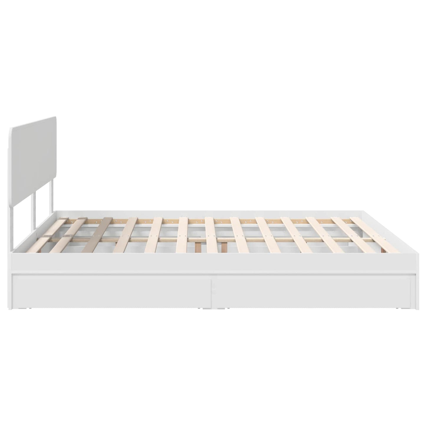 Opslag bed met hoofdeinde Wit 180 x 200 cm Bewerkt hout is nu te koop bij PeponiXL, paradijselijk wonen!
