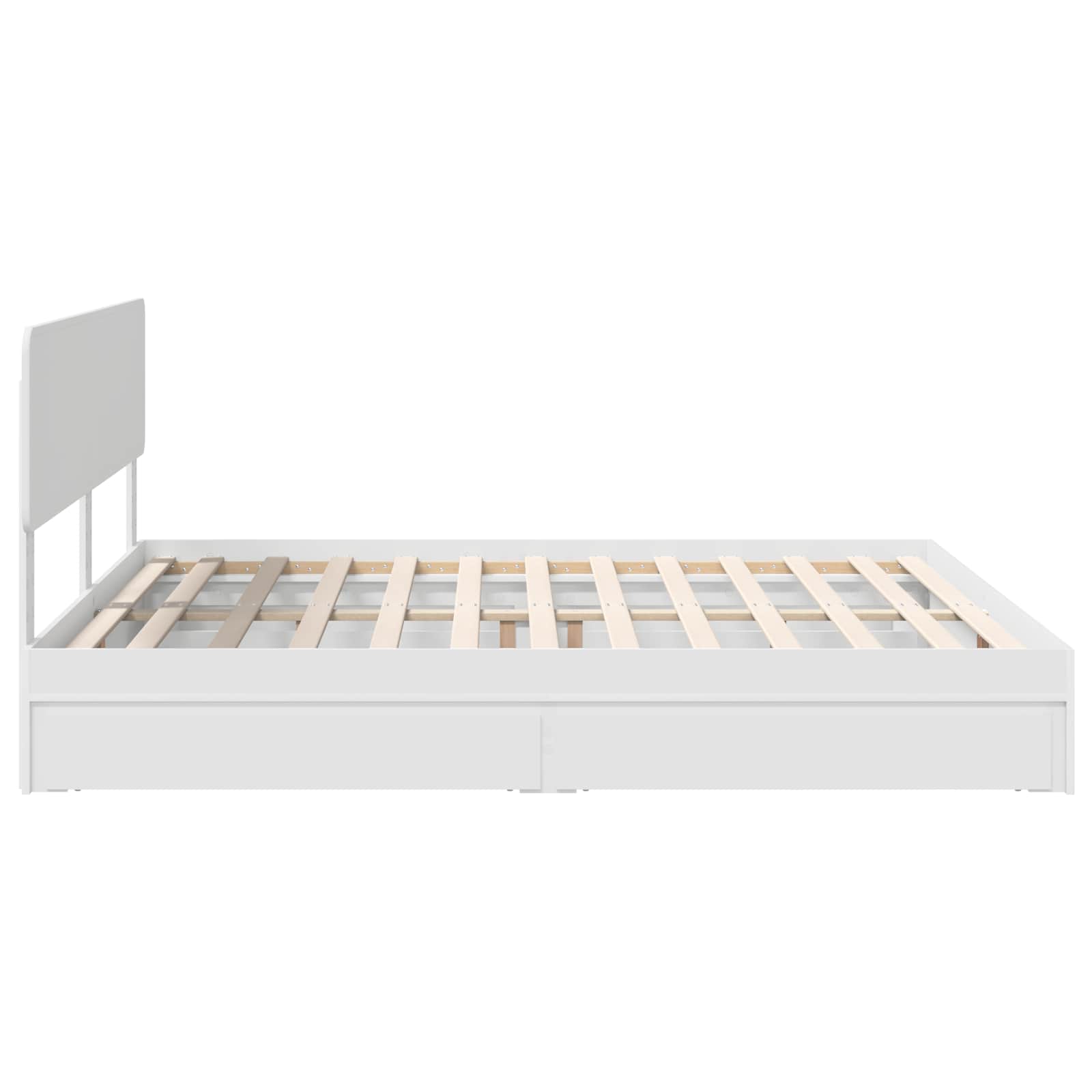 Opslag bed met hoofdeinde Wit 180 x 200 cm Bewerkt hout is nu te koop bij PeponiXL, paradijselijk wonen!