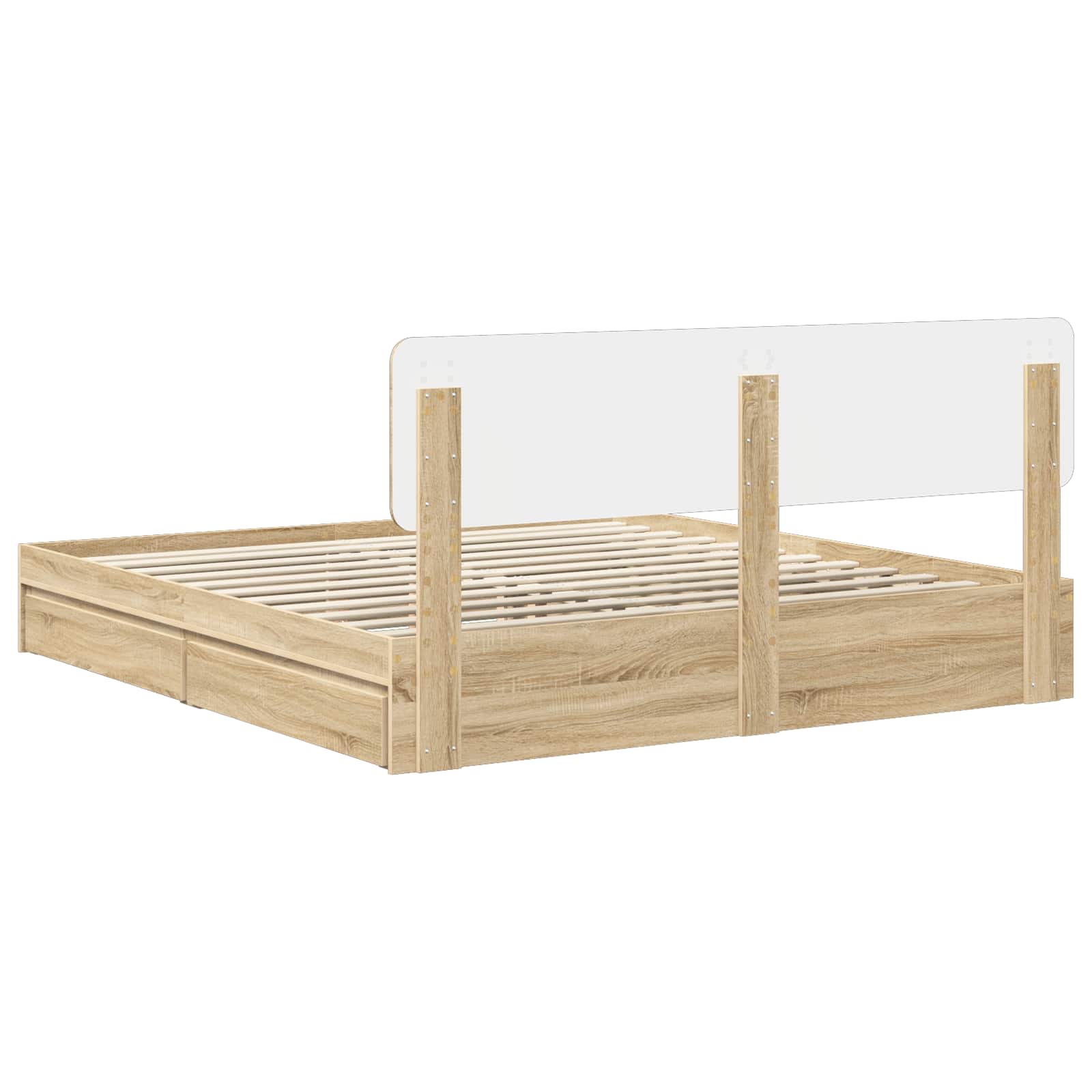 Opslag bed met lade Sonoma Eiken 180 x 200 cm Bewerkt hout is nu te koop bij PeponiXL, paradijselijk wonen!