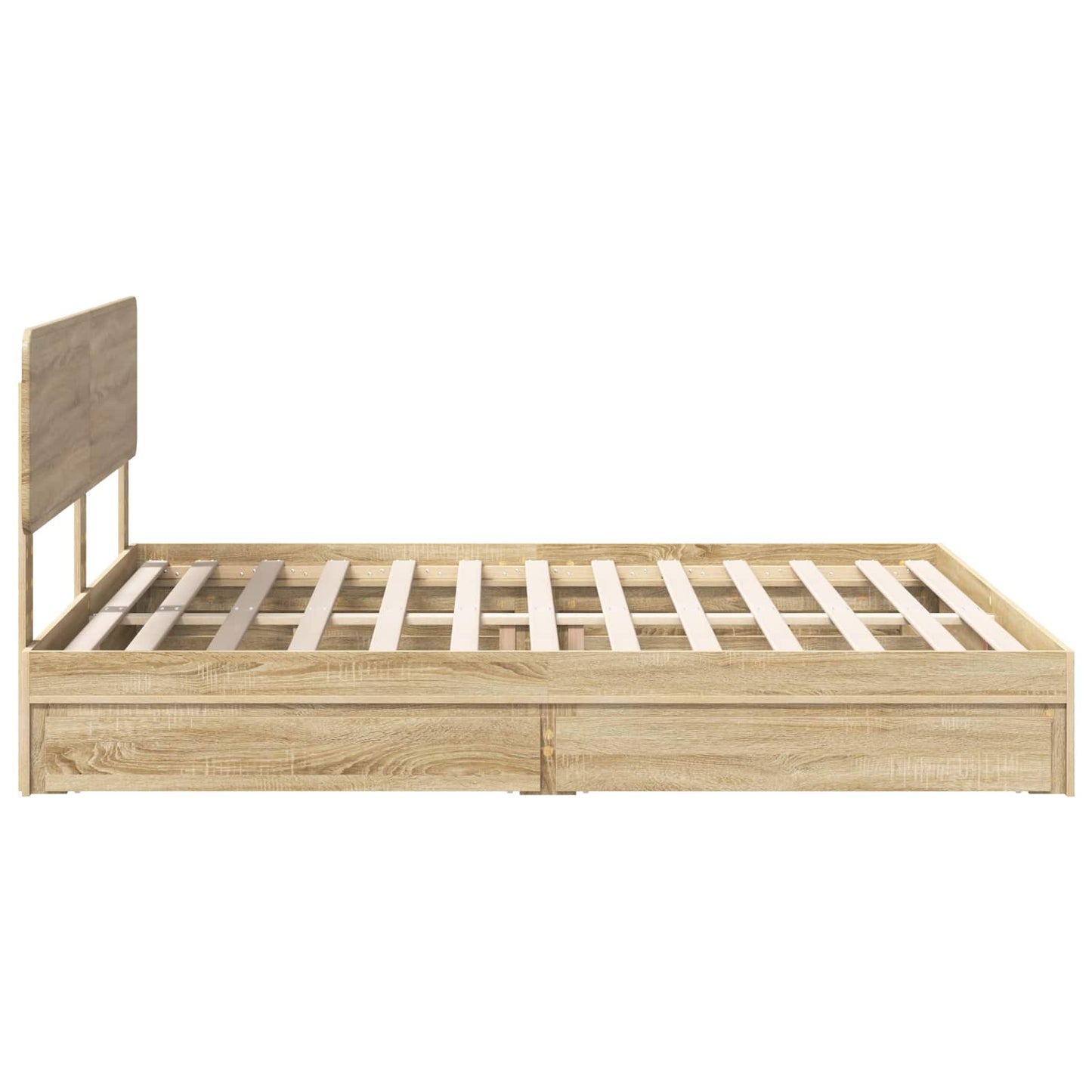 Opslag bed met lade Sonoma Eiken 180 x 200 cm Bewerkt hout is nu te koop bij PeponiXL, paradijselijk wonen!