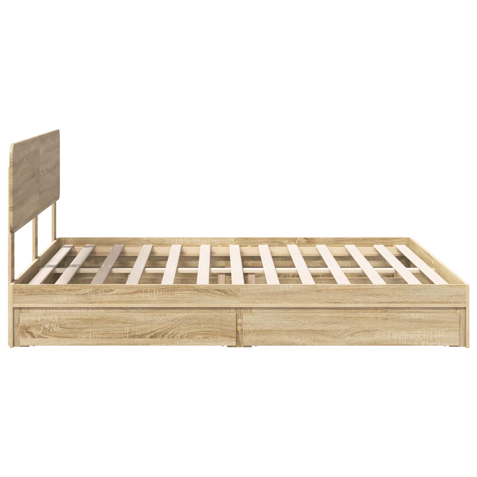 Opslag bed met lade Sonoma Eiken 180 x 200 cm Bewerkt hout is nu te koop bij PeponiXL, paradijselijk wonen!