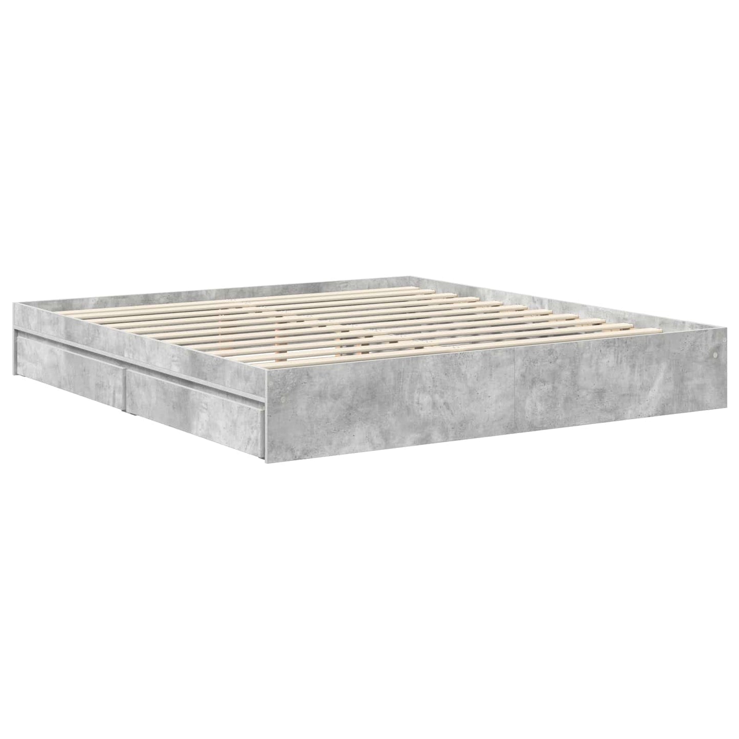 Opslag bed met hoofdeinde Beton Grijs 180 x 200 cm Bewerkt hout is nu te koop bij PeponiXL, paradijselijk wonen!