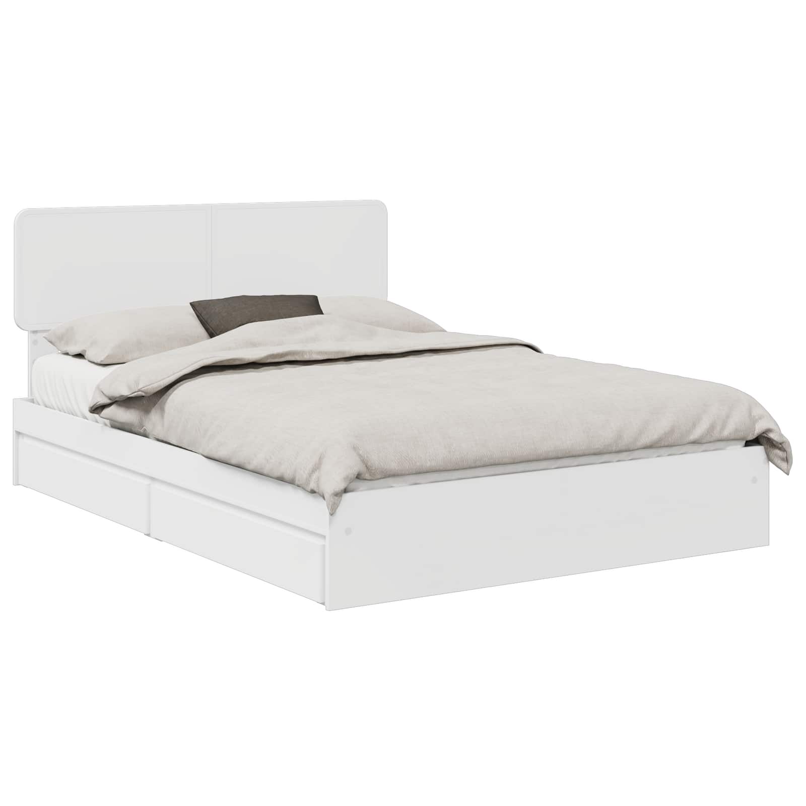 Opslag bed met hoofdeinde Wit 160 x 200 cm Bewerkt hout is nu te koop bij PeponiXL, paradijselijk wonen!