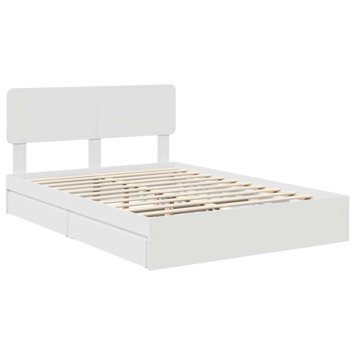 Opslag bed met hoofdeinde Wit 160 x 200 cm Bewerkt hout is nu te koop bij PeponiXL, paradijselijk wonen!