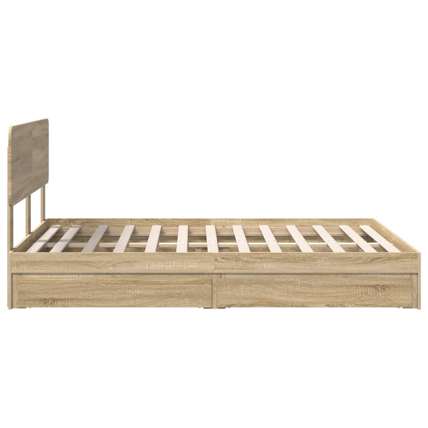Opslag bed met lade Sonoma Eiken 160 x 200 cm Bewerkt hout is nu te koop bij PeponiXL, paradijselijk wonen!
