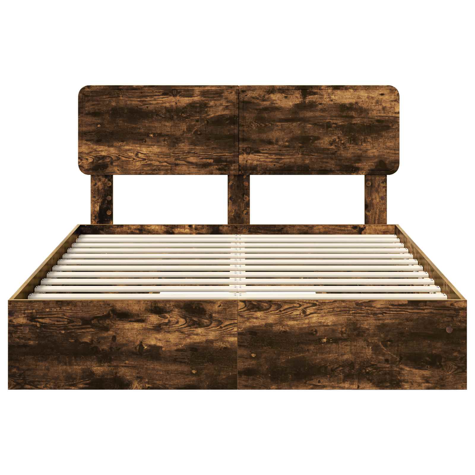 Opslag bed met lade Gerookt eiken 160 x 200 cm Bewerkt hout is nu te koop bij PeponiXL, paradijselijk wonen!