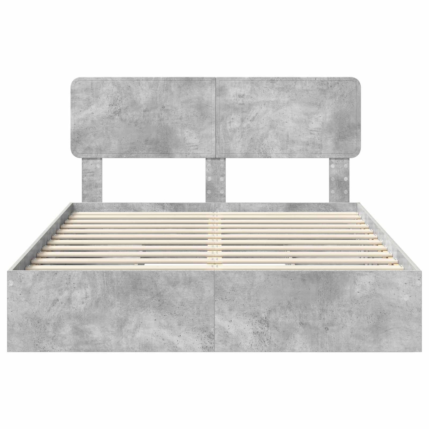 Opslag bed met hoofdeinde Beton Grijs 150 x 200 cm Bewerkt hout is nu te koop bij PeponiXL, paradijselijk wonen!