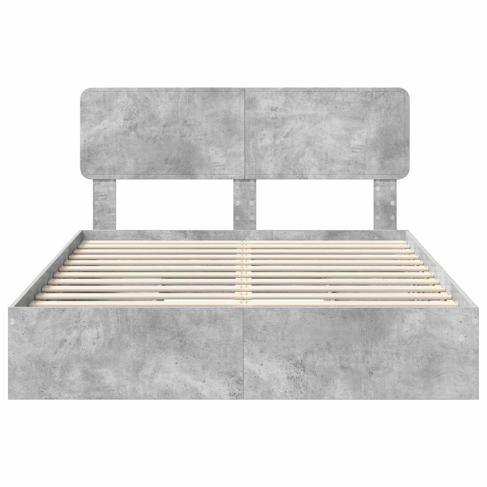 Opslag bed met hoofdeinde Beton Grijs 150 x 200 cm Bewerkt hout is nu te koop bij PeponiXL, paradijselijk wonen!