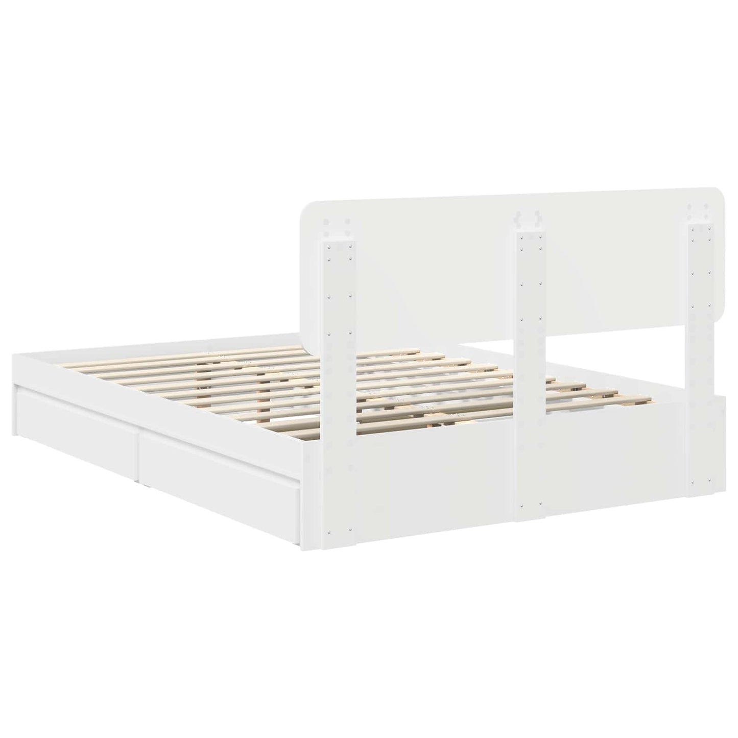 Opslag bed met hoofdeinde Wit 140 x 200 cm Bewerkt hout is nu te koop bij PeponiXL, paradijselijk wonen!