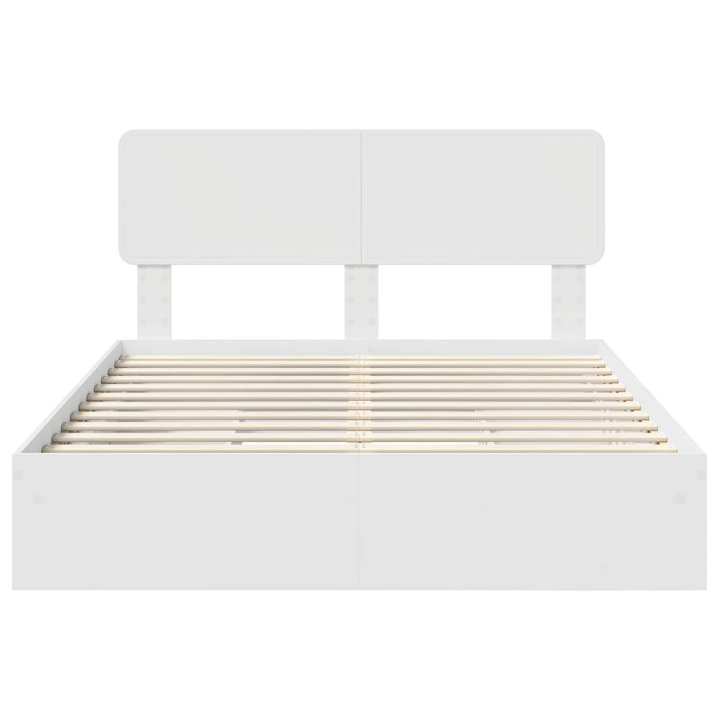 Opslag bed met hoofdeinde Wit 140 x 200 cm Bewerkt hout is nu te koop bij PeponiXL, paradijselijk wonen!