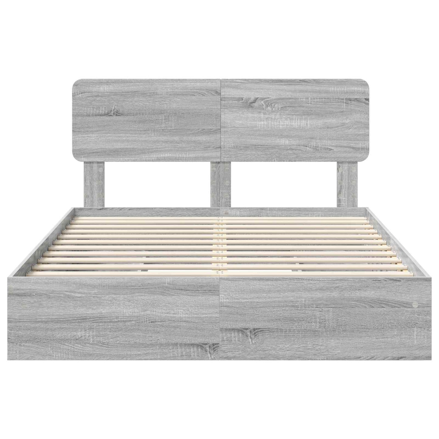 Opslag bed met lade Grijs Sonoma 140 x 200 cm Bewerkt hout is nu te koop bij PeponiXL, paradijselijk wonen!